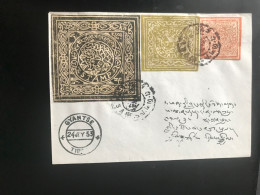 Old China Tibet Cover 3 Stamps Gyantse Pmk Not Genuine Privately Done Sold As Is - Brieven En Documenten