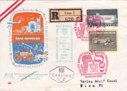 BUS, CAR ,CHAISE ,    COVERS FDC   1957  AUSTRIA - Other (Earth)