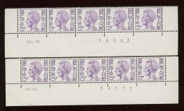 5 Fr Service Dienst. 2 Dates Différentes En Bandes De 5 Ex.  Gewoon Papier Ordinaire - 1970-1980 Elström