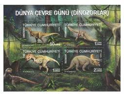 Turkey, Türkei - 2012 - World Environment Day (Dinosaurs) - 1.Mini S/Sheet ** MNH - Ungebraucht