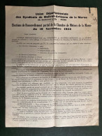 PROGRAMME ELECTIONS CHAMBRE DES METIERS DE LA MARNE 16 NOVEMBRE 1952 - Programmes