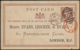 Großbritannien Ganzsache 1/2p Queen Victoria Privater Zudruck Evans, Lescher & - Covers & Documents
