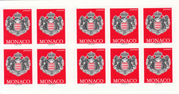 2020 Monaco Coat Of Arms PRIORITAIRE Definitive Booklet Of 10 MNH @ Below Face Value - Booklets