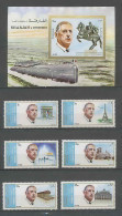 003 Charles De Gaulle - Sharjah N°875/882 A + Bloc 95 - De Gaulle (General)