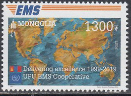 2019 Mongolia EMS Joint Issue Maps UPU Complete Set Of 1 MNH - Mongolei