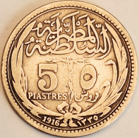 Egypt - 5 Piastres AH1335-1916, KM# 318.1, Silver (#3830) - Egypte