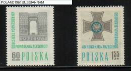 POLAND 1961 40TH ANNIV OF SILESIAN INSURRECTION SET OF 2 WW1 ARMY MILITARIA - Ungebraucht