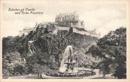 [-5%] ROYAUME-UNI - Endinburgh Castle And Ross Fountain - Vue Sur Une Fontaine - Vue Du Château - Carte Postale Ancienne - Ross & Cromarty