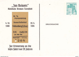 Germany Deutschland KLEINBAHN "JAN REINERS" Bremen-Tarmstedt 1979 - Cartes Postales Privées - Neuves