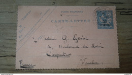 LEVANT - TURQUIE : Entier Postal Carte Lettre CONSTANTINOPLE 1903 .........PHI......... ENV-2028 - Brieven En Documenten