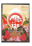 #2585 CHILE 2022 JAPAN DIPLOMATIC RELATIONN ANIV FLOWERS MOUNTAIN  MNH YV 2191 - Chili