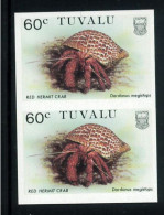 P2728 A - TUVALU YVERT 358 IMPERF PAIR RED CRAB MNH - Tuvalu (fr. Elliceinseln)