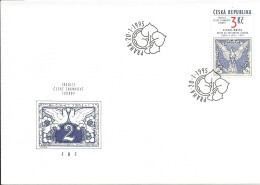FDC 62 Czech Republic Mucha's Designs 1995 Flying Falcon - Timbres Sur Timbres