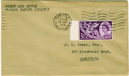 GB QE2 1958 3d Empire Games On Plain First Day Cover SG 567 From Carlisle, Cumberland - 1952-1971 Em. Prédécimales