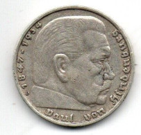 Deutsches Reich - 5 Mark - 1935 - D - Silber - Hindenburg - 5 Reichsmark