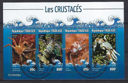 Animaux Crustacés Togo 2019 (375) Yvert N° 7514 à 7517 Oblitérés Used - Marine Life