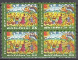 SRI LANKA 2022 World Children, Children's Day, Block Of 4 MNH(**) - Sri Lanka (Ceilán) (1948-...)