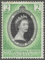 St Kitts-Nevis. 1953 QEII Coronation. 2c MH. SG 106. M3115 - St.Christopher, Nevis En Anguilla (...-1980)