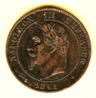 France - Napoléon III - 10 Centimes - 1861 BB (Strasbourg) - 10 Centimes