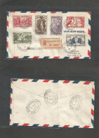 FRC - Madagascar. 1938 (2 Feb) Tananarive - USA, NYC (10-11 March) Registered Air Multifkd Envelope 1937 Paris Expo Issu - Andere & Zonder Classificatie