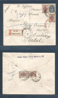 GEORGIA. 1902 (28 Apr). RUSSIA -  Georgia, Tiflis - South Africa, Natal, Durban - Registered Reverse + Front (x5) Multif - Georgië