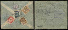 GEORGIA. 1923 (22 April). Batum - USA / Detroit. Reg Mutlifkd X 4 Diff Values Inflation Period / Tied Cds + Arrival Canc - Georgien