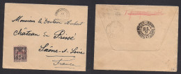 FRENCH LEVANT. 1901 (30 Jan) Constanople - France, Saone Et Loire (3 Feb) Sage Ovptd Issue Single 25c Fkd Env, Tied Cds. - Andere & Zonder Classificatie
