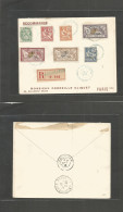 FRENCH LEVANT. 1913 (7 Oct) Dedeagh. Registered Multifkd Envelope To France, Paris (16 Oct) Via Salonique Values To 8 Pi - Other & Unclassified