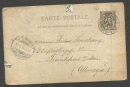 FRENCH LEVANT. 1898 (6 April). Constantinople - Germany, Frankfurt (9 April). 10c Sage Type Stat Card Unoverprinted Cds  - Other & Unclassified