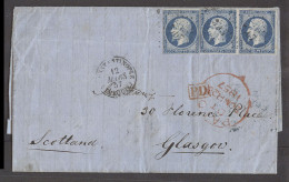 FRENCH LEVANT. 1857 (Feb).  Ilunde, Lindos, Rhodes, Greece - Scotland, Glasgow (23 March). Via French Constantinople (12 - Altri & Non Classificati
