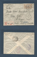 FRENCH LEVANT. 1910 (8 Aug) French PO. Alexandria. GPO - USA, Michigan, Bay City (20-23 Aug) Registered 50c Fkd Envelope - Altri & Non Classificati