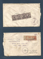 FRENCH LEVANT. 1923 (1 Aug) French PO At Alexandria Egypt. Alexandria - USA, Watertown, Wiz (21-22 Aug) Registered Envel - Andere & Zonder Classificatie