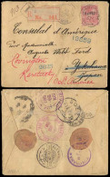 FRENCH LEVANT. 1901 (23 April). Constantinople - JAPAN - USA. Registered Env Fkd 2 Piaster / 50c. Sage, Cds + R, Fwded A - Otros & Sin Clasificación