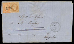FRENCH LEVANT. 1862 (17 Oct). Mersina - Turquie De Asia - Beyrouth. E Frkd France 40c + 10c Imperf. "5092". Scarce Dest  - Otros & Sin Clasificación