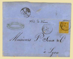 FRENCH LEVANT.  1883(Aug 9th). Entire Letter To Lyon Endorsed ‘Voie De Varna’ Franked By France 1879 25c Buff On Yellow  - Other & Unclassified