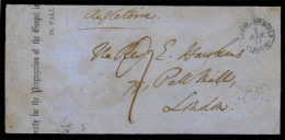 FRENCH LEVANT. 1857(April 3rd). Wrapper To London With French PO In Constantinople Cds In Blue, Thence Via Paris To Lond - Altri & Non Classificati