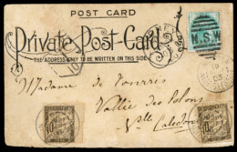 FRENCH COLONIES. NEW CALEDONIA. 1903. NSW Incoming Card Mail With 2 General French Colonies Postage Dues/large Margins,  - Autres & Non Classés