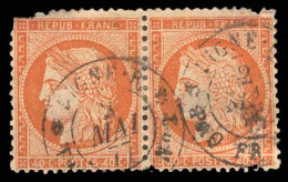 FRENCH COLONIES. MARTINIQUE. 40c Orange RF. Horizontal Pair, Perf. Superb "Ligue B"/* Paq. Fr. Nº2/2MA 77 (xxx). Cds. Ex - Otros & Sin Clasificación