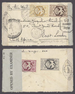 FRC - Ubangui - Shari. 1943 (28 Oct). Bangui - South Africa. Air Multifk Free France Env Dual Censored. Stamps On Front  - Otros & Sin Clasificación