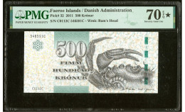 FAEROE ISLANDS/Färöer 500 KRÓNUR 2011 PMG70. EPQ STAR TOP RARE - Färöer Inseln