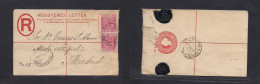 GIBRALTAR. 1890 (12 July) GPO - Madrid (14 July) Spanish Currency. 20 Centimos Red Registered Envelope + 10c Red (x2) Ov - Gibraltar