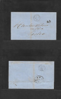 GIBRALTAR. 1862 (4 Oct) GPO - Lisbon, Portugal (8 Oct) Land Route Via Spain / San Roque. E With British BPO Letter A In  - Gibraltar