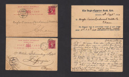 GIBRALTAR. 1891-1903. GPO - Switzerland, Zolingen And Chan. 10 Centimos And 1d Red, Diff Currencies Usage Stat Cards To  - Gibraltar