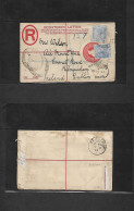 GIBRALTAR. 1897 (Oct 11) "South District" - Ireland, Dublin, Kilmainham (16 Oct) Registered Spanish Currency 20 Centimos - Gibraltar