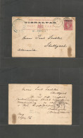 GIBRALTAR. 1886 (23 Dec) Extraordinary Early Usage In MAZAGAN, Morocco. Via GPO (27 Dec) - Germany, Stuttgart (2 Jan 87) - Gibraltar