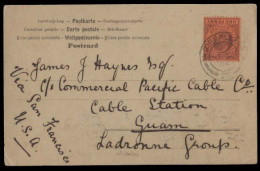 GIBRALTAR. 1904 (9 March). GPO - Guam / Ladrones Isl / Pacific. Fkd P Via NY (28 March) - S Fº. V Scarce. - Gibraltar