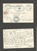 GIBRALTAR. 1914 (17 Sept) GPO - Zurich, Switzerland (13 Oct) POW Mail + "Passed Censor GIB/21 Sept" Cachet. Via London P - Gibraltar