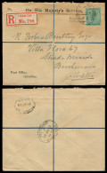 GIBRALTAR. 1925 (10 Set). Gibraltar - MALTA / Bichircara (21 Sept). OHMS Registr Env Fkd Single 1 Sh. V Scarce. XF. - Gibraltar