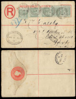 GIBRALTAR. 1895. Gibraltar - York / England. Registered 20c Stat Env + 5c Adtl (x5) Incl, One Is Variety SG.22a Also "Gi - Gibraltar