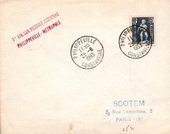 LETTRE / SCOTEM / Inauguration De La 1 ère Liaison Aérienne 1953 PHILIPPEVILLE METROPOLE - 1927-1959 Oblitérés